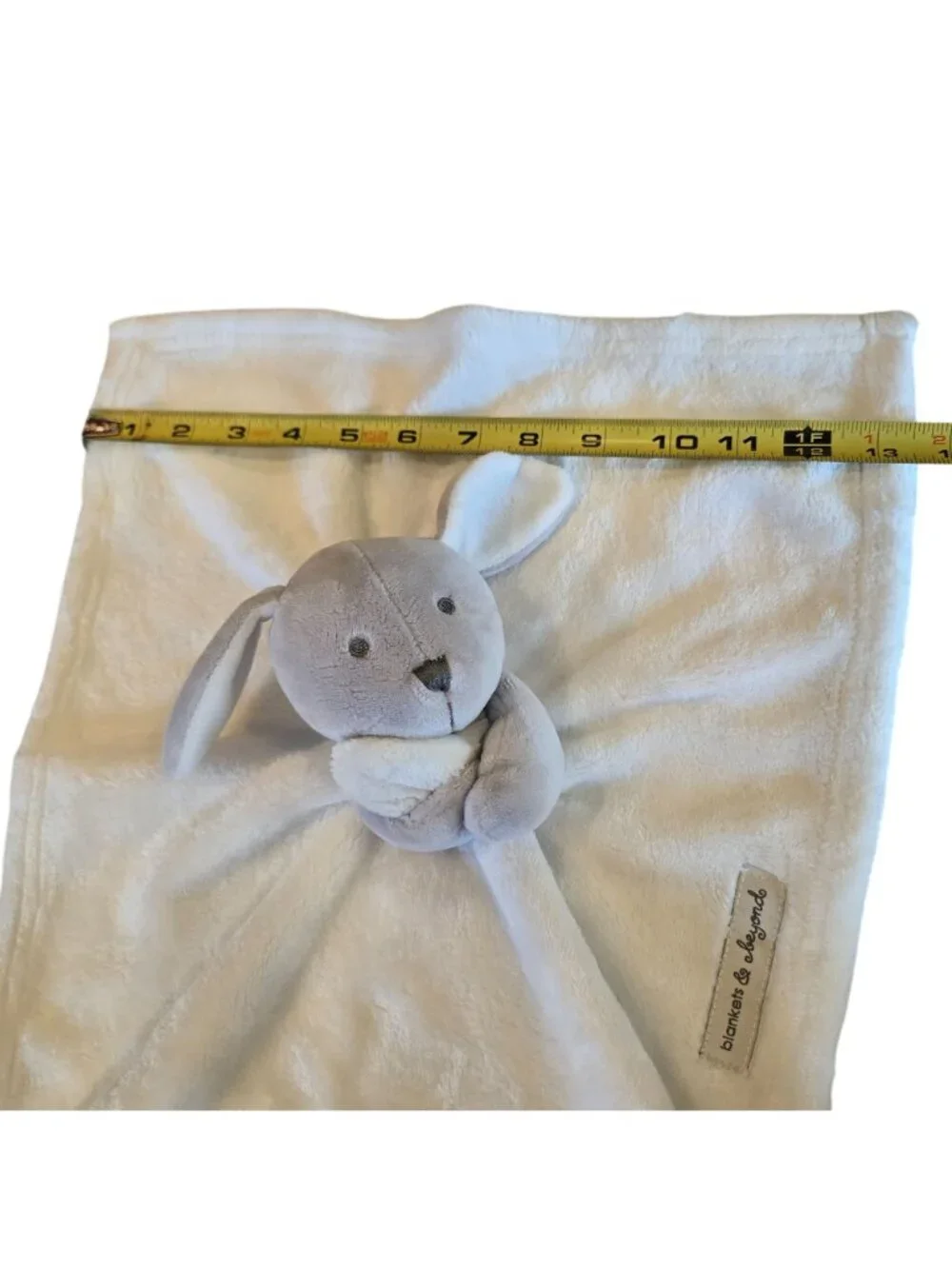 Blankets and Beyond White Gray Bunny Plush Security Blanket Lovey